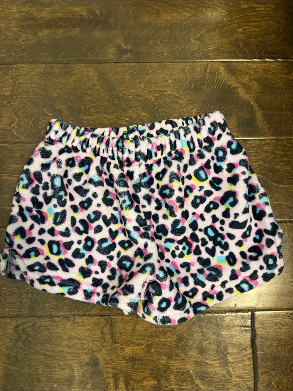 Girls' Pink Leopard Print Fleece Pajama Shorts